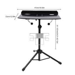 Height Adjustable Desk Stable Tattoo Work Station Collapsible Tripod Tray Stand Workbench Black