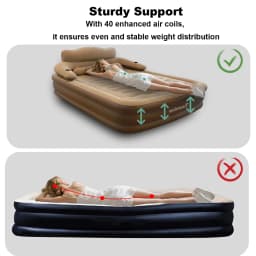 Foldable Inflatable Mattress Stable Support Travel Portable Bed Soft Surface Rest Comfort Easy Clean Material Unique Design Beds