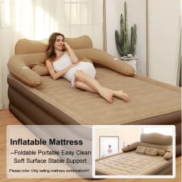 Foldable Inflatable Mattress Stable Support Travel Portable Bed Soft Surface Rest Comfort Easy Clean Material Unique Design Beds