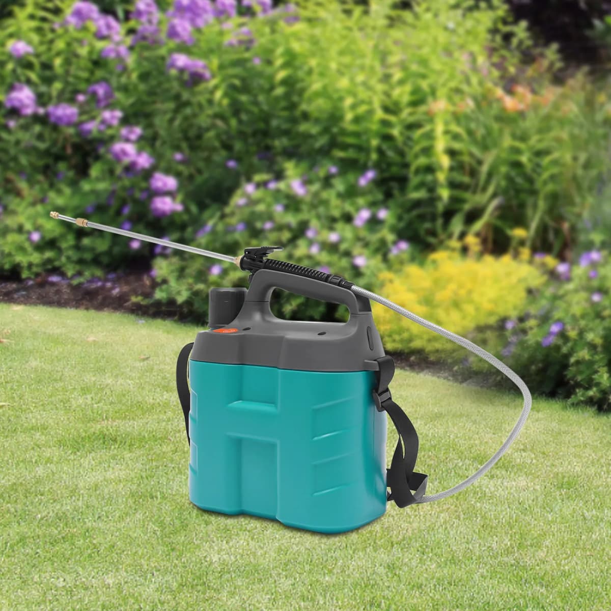 8L Battery Sprayer Rechargeable Pressure Sprayer with Telescopic Wand for Plant Watering Car Cleaning Garden Lawn Pest Control