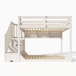 Childrens Bunk Bed with Staircase 90x200cm Wood Storage Bed Space-saving No Mattress
