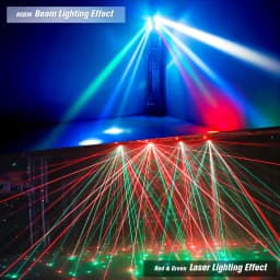 U'King 2PCS Mini Spider Moving Head Light DMX512 Control RGBW Beam LED Stage Lighting Effect for DJ Disco Party Show Wedding