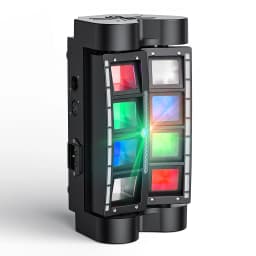 U'King 2PCS Mini Spider Moving Head Light DMX512 Control RGBW Beam LED Stage Lighting Effect for DJ Disco Party Show Wedding