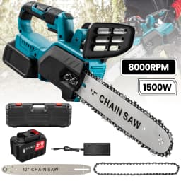 1500W Brushless 12Inch Electric Chainsaw Cordless Pruning Woodworking Power Tool Handheld Garden Cutter For Makita 18V Battery