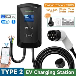JNTAFEV 11KW 16A Type 2 EV Charger 32A 7.6KW/22KW Electric Car Charger 1/3Phase Car Charging Station Wallbox WiFi APP Control