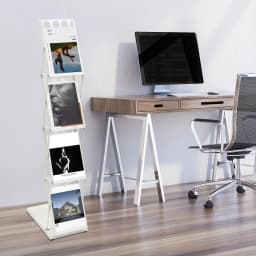 4 Tiers Foldable Magazine Rack Iron Literature Display Stand 5kg Load Iron Folding Information Rack Newspaper for Schools/Office
