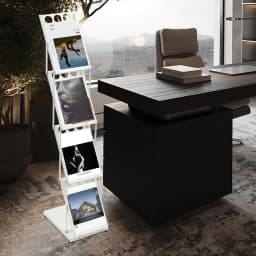 4 Tiers Foldable Magazine Rack Iron Literature Display Stand 5kg Load Iron Folding Information Rack Newspaper for Schools/Office
