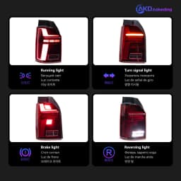 CG Dynamic Animation LED Rear Taillight Fits Volkswagen Multivan T6 2015-2019