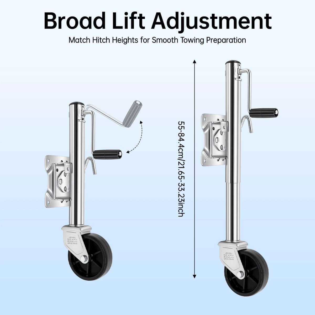 Multi-purpose Trailer Jack Trailer Support Wheels Strong Bearing Capacity 540kg for Towing Trailers and Boat Trailers