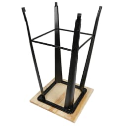 Square High Table in Wood and Steel (60X60Cm) - Black/Natural Wood Color