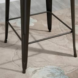 Square High Table in Wood and Steel (60X60Cm) - Black/Natural Wood Color