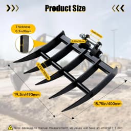 Rake Attachment 25mm Pins for Mini Excavator Fit for JCB Berger Kingway GG NEX and Chinese Mini Excavators