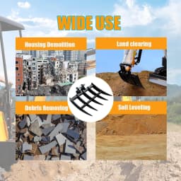 Rake Attachment 25mm Pins for Mini Excavator Fit for JCB Berger Kingway GG NEX and Chinese Mini Excavators