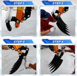 Rake Attachment 25mm Pins for Mini Excavator Fit for JCB Berger Kingway GG NEX and Chinese Mini Excavators