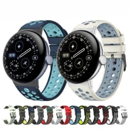 Two-color Band for Google Pixel Watch 4 41mm/45mm Mesh Strap with Breathable Holes Compatible with Google Pixel Watch 3 2 1
