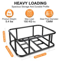 Rear Bike Basket Bicycle Cargo Rack Bag Large Capacity Fron E-Bike Basket Bike Baskets Rear Rack for Outdoor Travel Shopping