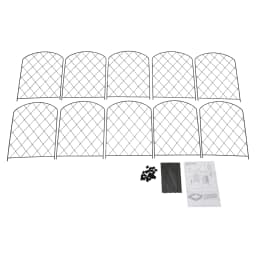 No-Dig Metal Landscape Fence - 10-Pack 60x33cm Decorative Fence for Flower Bed/Yard/Animal Protection