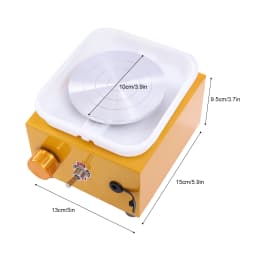 Electric Mini Pottery Wheel, Pottery Set Turntable 2000 RPM with Removable ABS Basin, 10 cm Ceramic Plate for Clay Art Craft