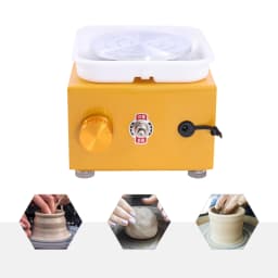 Electric Mini Pottery Wheel, Pottery Set Turntable 2000 RPM with Removable ABS Basin, 10 cm Ceramic Plate for Clay Art Craft