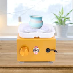 Electric Mini Pottery Wheel, Pottery Set Turntable 2000 RPM with Removable ABS Basin, 10 cm Ceramic Plate for Clay Art Craft