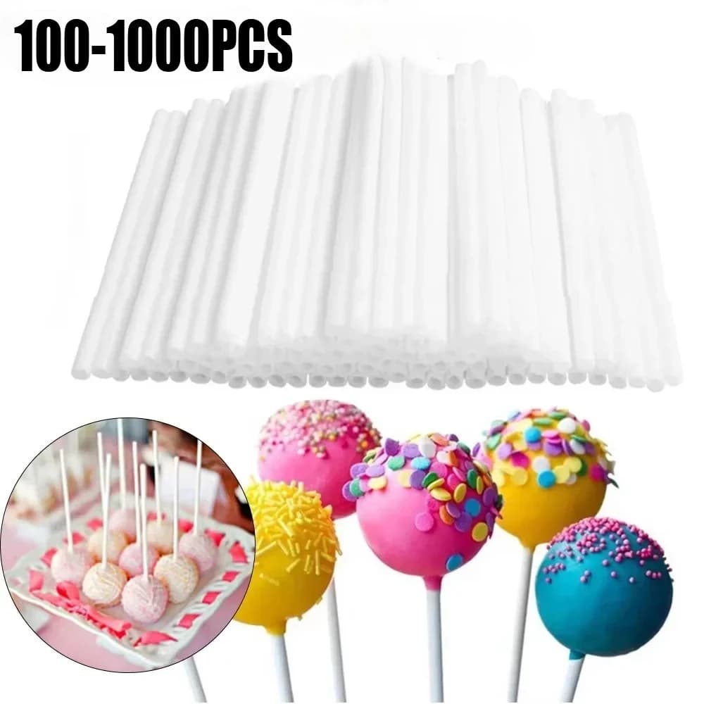 100-1000pcs Hollow Plastic Lollipop Sticks for Lollipops Cake pop Sticks Accessories Desserts Cake Pop Stand Holder