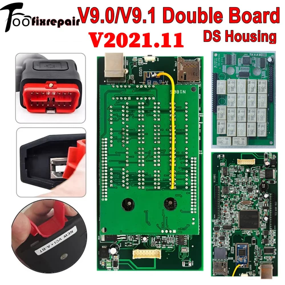 TCS White NEC Relays Multidiag Pro Old Housing V9.0 & V9.1 V2021.11 Bluetooth Double PCB PRO + Diagnosis Scanner For Car/Truck