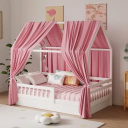 Bunk Bed Canopy 1/2-Piece Muslin Bunk Bed Canopy, Fabric Canopy for Bunk Beds Suitable for Bed Canopy, Bedroom Decoration