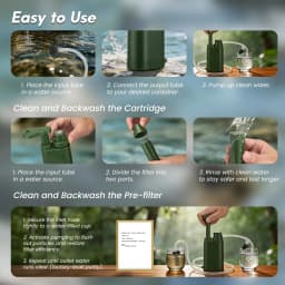 Men Portable with Pump 0.01 Micron Filtration Emergency Drinking Water Purification Prepper Gear Travel Water Filtration System
