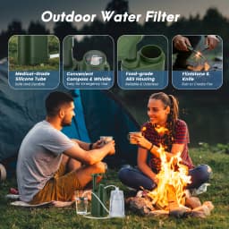 Men Portable with Pump 0.01 Micron Filtration Emergency Drinking Water Purification Prepper Gear Travel Water Filtration System