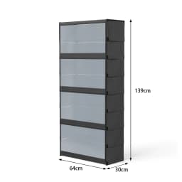 Shoe Rack, 8 Compartments, Shoe Cabinet with Doors, for 24 Pairs, Modular Plastic Shelf, for Entryway, Bedroom, Hallway