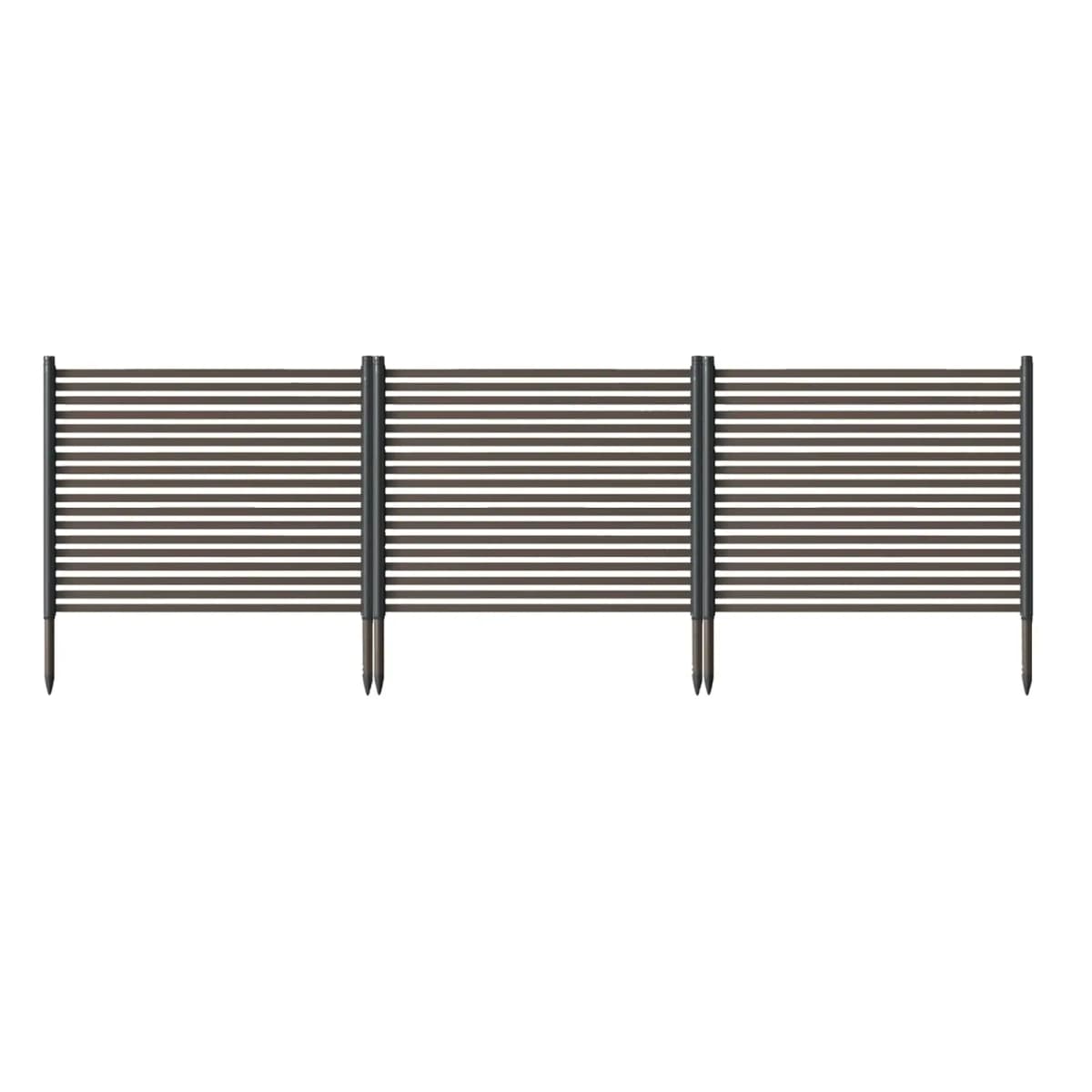 No-Dig Outdoor Privacy Screen Fence Kit, Rustproof 3-Panel 9FT Freestanding Metal Enclosure for AC Units, Pool Equipment, Trash