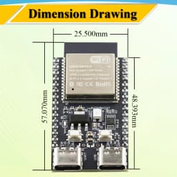 ESP32-C5-DevKitC-1 Development Board Dual-frequency 2.4G 5GHz WiFi Module with Pin N4 4MB Flash WIFI 6 CH340 30PIN ESP32 C5