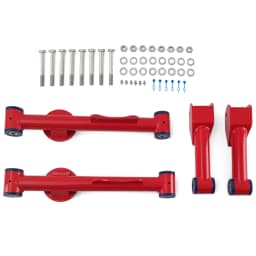 Upper & Lower Rear Tubular Control Arms for Ford Mustang 79-04 Brand New Red w/ Bushings