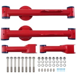 Upper & Lower Rear Tubular Control Arms for Ford Mustang 79-04 Brand New Red w/ Bushings