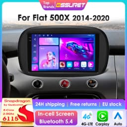 2Din 360Camera Android 14 Car Radio For FIAT 500X 2014-2020 Car Multimedia Player Intelligent Screen autoradio 4G Carplay 6115