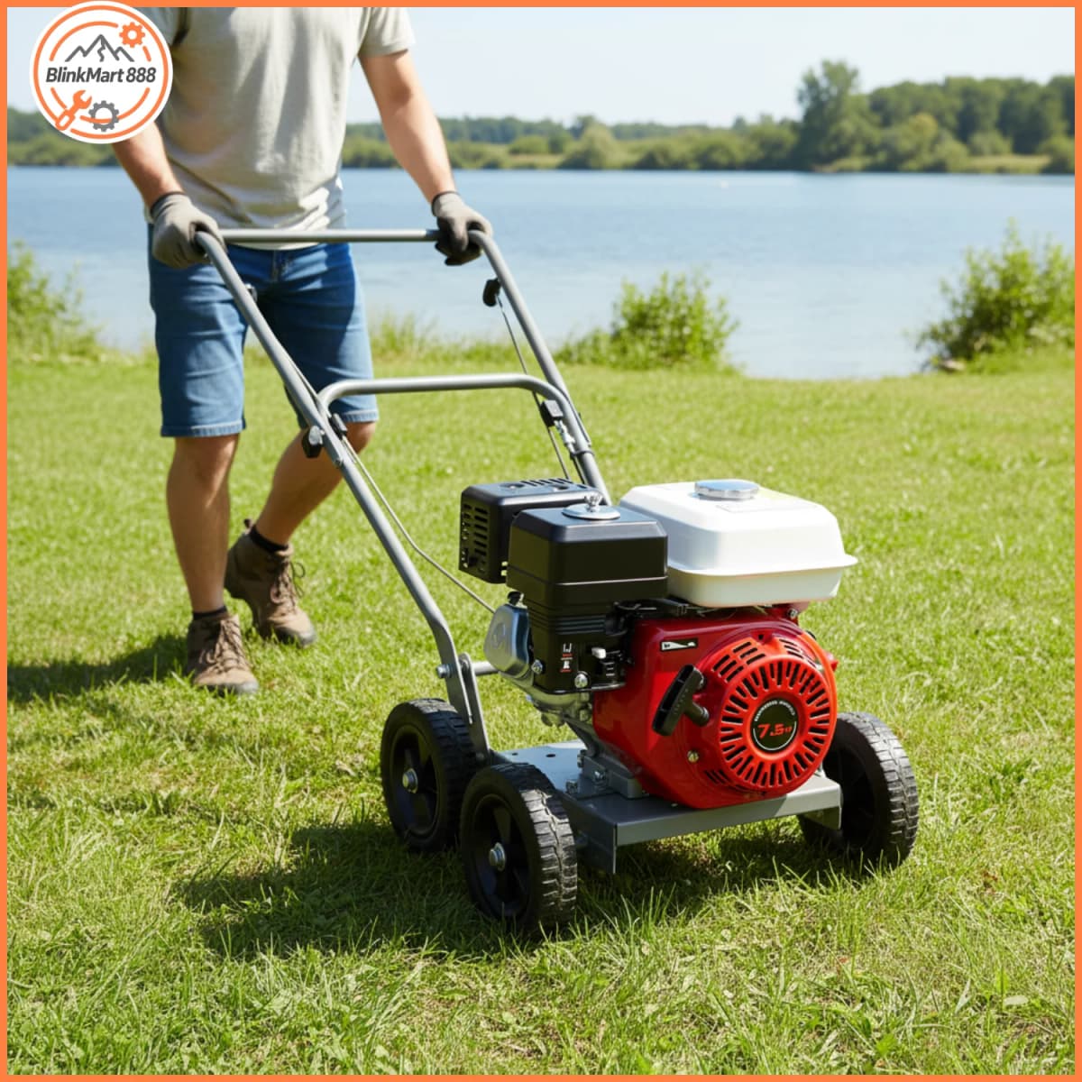 7.5hp Red Gasoline Engine| 212cc 4-Stroke 3000w Multi-Use Engine|Single Cylinder Air-cooled Gasoline Powered Engine