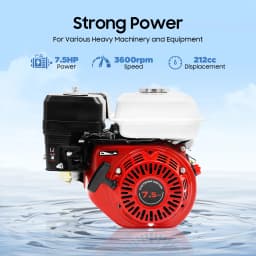 7.5hp Red Gasoline Engine| 212cc 4-Stroke 3000w Multi-Use Engine|Single Cylinder Air-cooled Gasoline Powered Engine