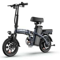 URLIFE F1L Adult Electric Bike 250W Motor 14 Inch Foldable City Commuter Bike with Rear Rack Unisex