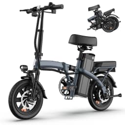 URLIFE F1L Adult Electric Bike 250W Motor 14 Inch Foldable City Commuter Bike with Rear Rack Unisex