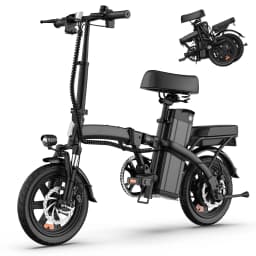 URLIFE F1L Adult Electric Bike 250W Motor 14 Inch Foldable City Commuter Bike with Rear Rack Unisex
