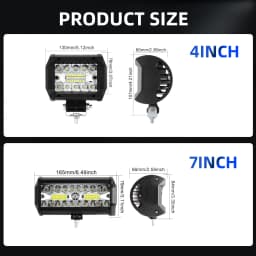 Braveway LED Work Lights Universal 4 Inch Offroad LED Fog Driving Lamp 6500K Spot / Flood / Combo Beam 20000LM for Car ATV Moto