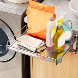 Stainless Steel Foldable Countertop Shelf for Kitchen Bathroom No-drill Hanging Cabinet Door Extension Storage Auxiliary Table