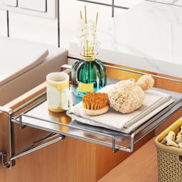 Stainless Steel Foldable Countertop Shelf for Kitchen Bathroom No-drill Hanging Cabinet Door Extension Storage Auxiliary Table