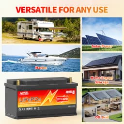 MOSEWORTH 2pcs 12V 140Ah LiFePO4 Lithium Battery Built-in 100A Bluetooth BMS Deep Cycle LiFePO4 Battery for Trolling Motor RV