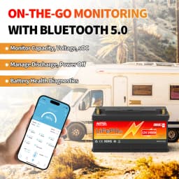 MOSEWORTH 2pcs 12V 140Ah LiFePO4 Lithium Battery Built-in 100A Bluetooth BMS Deep Cycle LiFePO4 Battery for Trolling Motor RV
