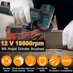 inch Electric Grinding Tool Brush Motor Multifunctional Angle Grinding Machine Handheld Lithium Cutter Utility Power Tool