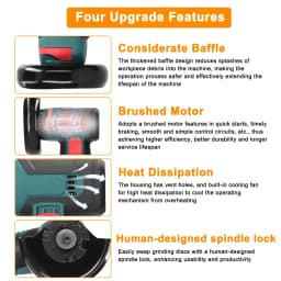 inch Electric Grinding Tool Brush Motor Multifunctional Angle Grinding Machine Handheld Lithium Cutter Utility Power Tool