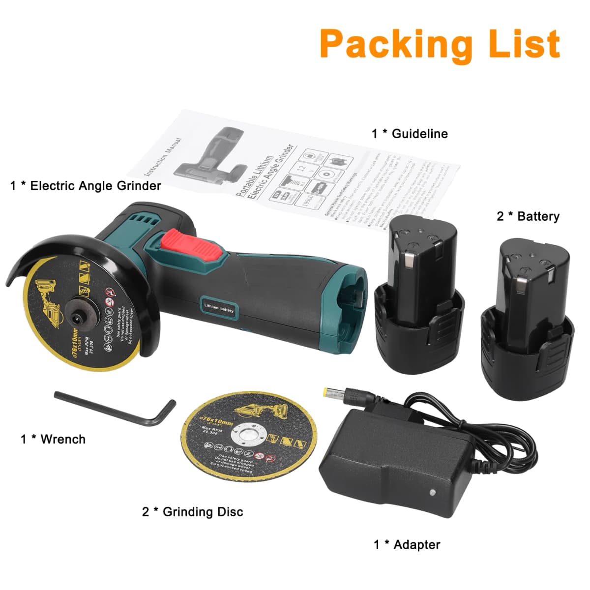 inch Electric Grinding Tool Brush Motor Multifunctional Angle Grinding Machine Handheld Lithium Cutter Utility Power Tool