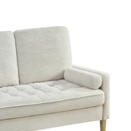 2-Seater Corduroy Sofa Compact Fabric Couch with Thick Padded Cushions Upholstered Small Sofa for Living Room Apartment Bedroom