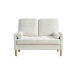 2-Seater Corduroy Sofa Compact Fabric Couch with Thick Padded Cushions Upholstered Small Sofa for Living Room Apartment Bedroom